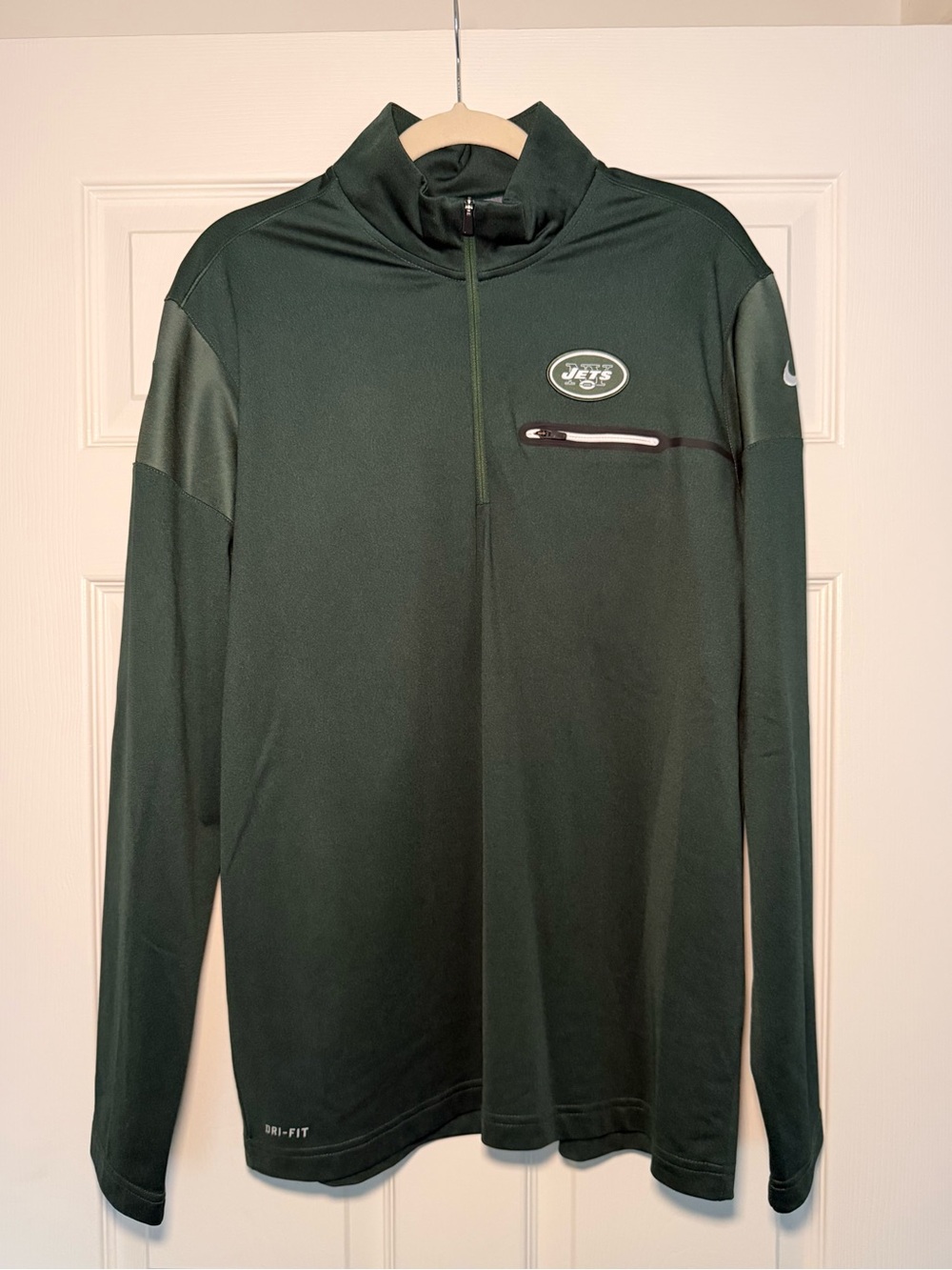 Nike Green New York Jets Dri-FIT Quarter-Zip Pullover